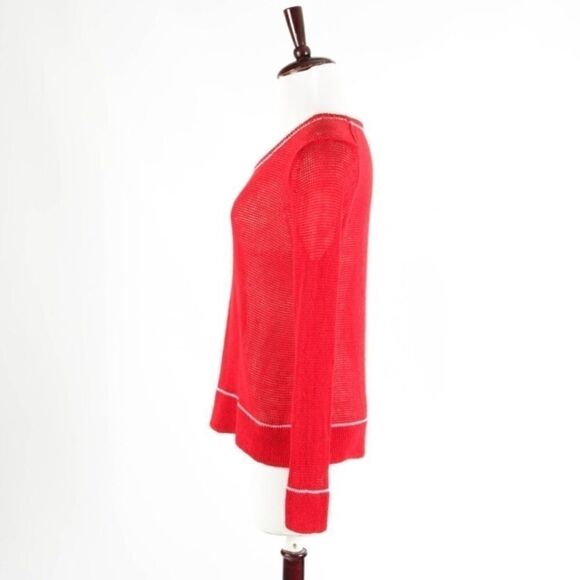 𝅺360 Cashmere red linen knit sweater sz medium - Picture 4 of 4